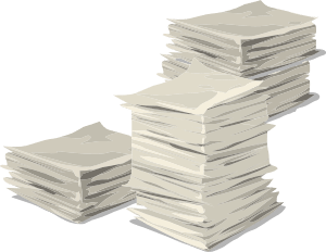 paperwork piles